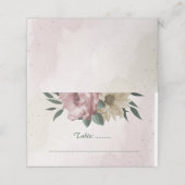 ピンクのシャンパンの花の植物性結婚の プレイスカード (外部開封)