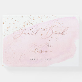 ピンクのシャンパンバブル ブラッシュ ウォーターカラー スウォッチ ゲストブック