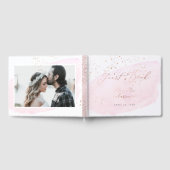 ピンクのシャンパンバブル ブラッシュ ウォーターカラー スウォッチ ゲストブック (全面)