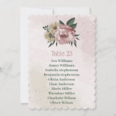 ピンクのシャンパンフラワーシーティングチャートカード 招待状 (正面)