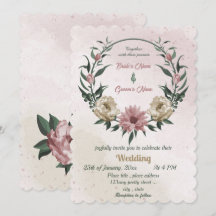 ピンクのシャンパンフラワー ボタニカル ウェディング