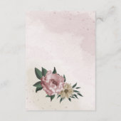 ピンクのシャンパン結婚の花 エンクロージャーカード (裏面)