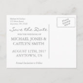 ピンクのシャンパン セーブ・ザ・デート 結婚式 花嫁 花婿 案内ポストカード (裏面)