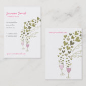 ピンクのシャンパン チェアーズ ハーツ テンプレート プロファイル カード (正面/裏面)