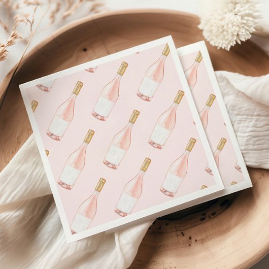 ピンクのシャンパン ブライダルシャワー バチェロレッテパーティー スタンダードカクテルナプキン