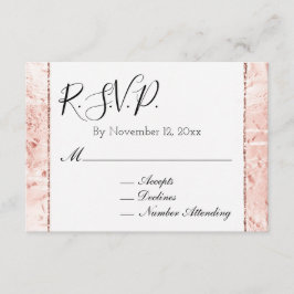 ピンクのシャンパン ローズ グラム スパークル RSVP エンクロージャーカード