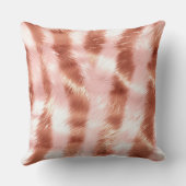 ピンクのシャンパン ローズ グラム ゼブラ ラウンド クッション (裏面)