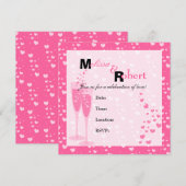 ピンクのシャンパン！ 招待状 (正面/裏面)