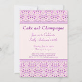 ピンクのシャンペンの誕生日の水玉模様のパーティー 招待状 (裏面)