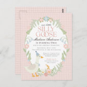 ピンクのシリーズギャル フラワーバーティー ポストカード (正面/裏面)