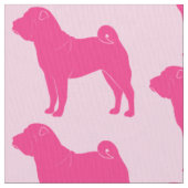 ピンクのシルエットのピンクのShar Pei ファブリック (クローズアップ)