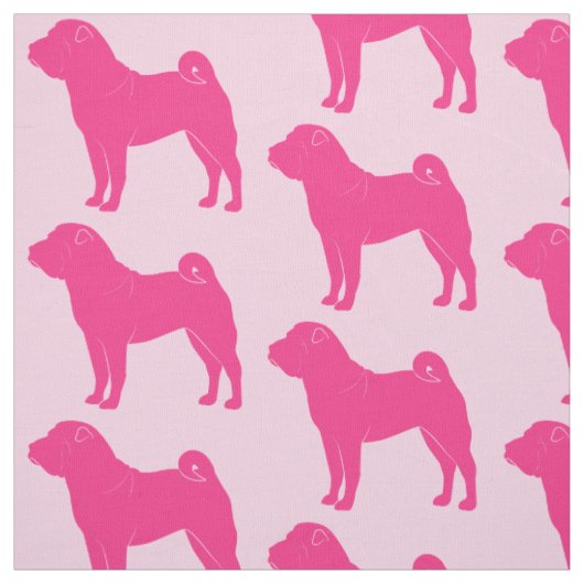 ピンクのシルエットのピンクのShar Pei ファブリック (見本)
