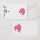 ピンクのシルエットのプリンセスのTシャツおよびギフト 名刺 (正面/裏面)