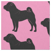 ピンクのシルエットのShar Pei ファブリック (クローズアップ)