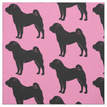 ピンクのシルエットのShar Pei