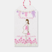 ピンクのシルエット来ベビーを振りかけてくれてありがとう ギフトタグ (裏面)