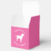 ピンクのシルエット研究室ドッグパピーベビーシャワー フェイバーボックス (オープン)