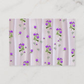 ピンクのシルクの紫がかった水色のバラ エンクロージャーカード (裏面)