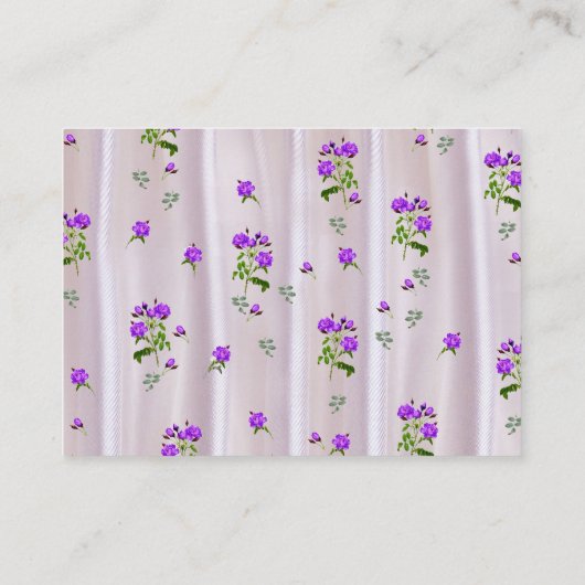 ピンクのシルクの紫がかった水色のバラ エンクロージャーカード (裏面)