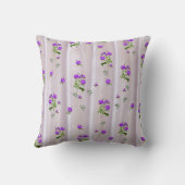 ピンクのシルクの紫がかった水色のバラ クッション (裏面)