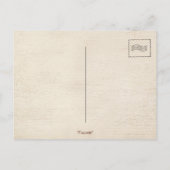 ピンクのシルクドレスのコケットのブルネット女性 ポストカード (裏面)