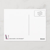 ピンクのシルバースパークルコルク抜きスティレット ポストカード (裏面)