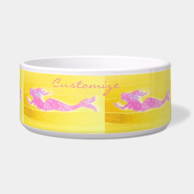 ピンクのシレナ人魚 ボウル (正面)
