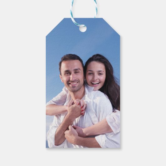 ピンクのシンビジウムオーキッド写真結婚式の日付を保存 ギフトタグ (裏面)