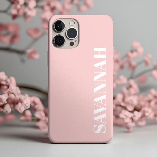 ピンクのシンプルな名入れデザイン Case-Mate iPhoneケース
