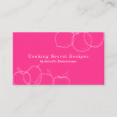 ピンクのシンプルな手作りフルーツスケッチパン屋さんレシピ 名刺 (正面)