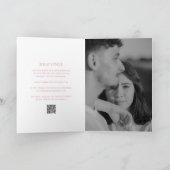 ピンクのシンプルなQRコード 結婚式 ウェディング 招待状 (内部)