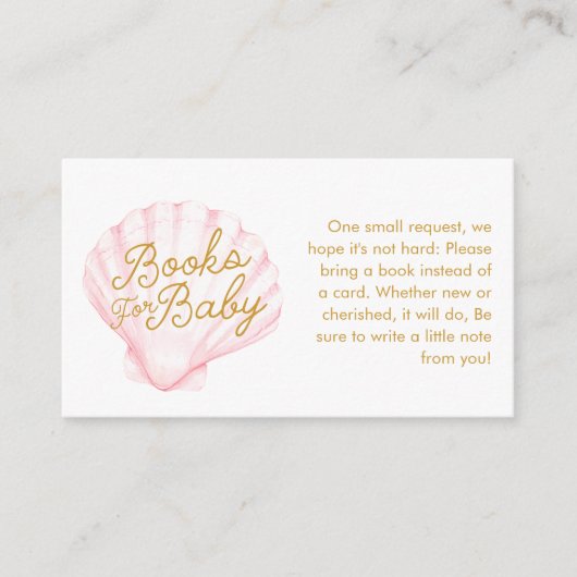 ピンクのシーシェルブックリクエストエンクロージャカード エンクロージャーカード (正面)