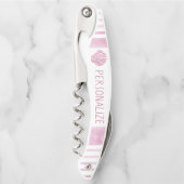 ピンクのシーシ航海のェルのパーソナライズ ソムリエナイフ (正面)