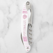 ピンクのシーシ航海のェルのパーソナライズ ソムリエナイフ (裏面)