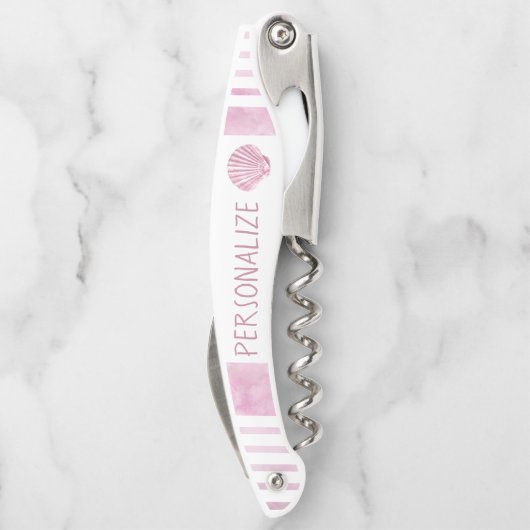 ピンクのシーシ航海のェルのパーソナライズ ソムリエナイフ (裏面)