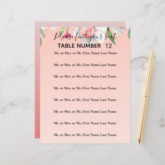 ピンクのシーティングフライヤー結婚の白い水仙 (正面/裏面インサイチュ)