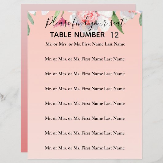 ピンクのシーティングフライヤー結婚の白い水仙 (正面/裏面)