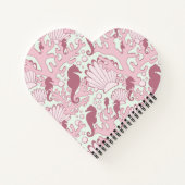 ピンクのシーホースハート型ノートブック ノートブック (裏面)