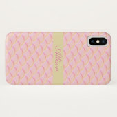 ピンクのシームレス円形パターン Case-Mate iPhoneケース (裏面(横))