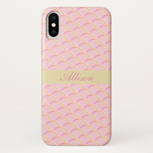ピンクのシームレス円形パターン Case-Mate iPhoneケース (裏面)