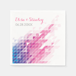 ピンクのジオメトモダンリ結婚三角形 スタンダードカクテルナプキン
