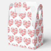 ピンクのジオメトリックウォーターのカラーハート フェイバーボックス (オープン)