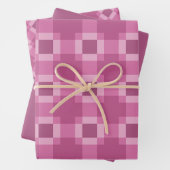 ピンクのジオメトリックキルトブロックパターン ラッピングペーパーシート (インサイチュ)