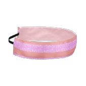 ピンクのジオメトリックストライプス アスレチックヘッドバンド (左)