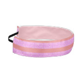 ピンクのジオメトリックストライプス アスレチックヘッドバンド (左)