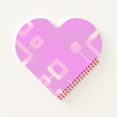 ピンクのジオメトリックストライプス ノートブック (裏面)