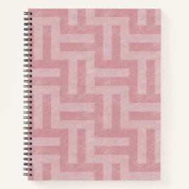 ピンクのジオメトリックストライプス ノートブック