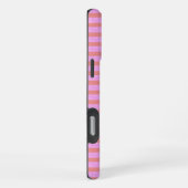 ピンクのジオメトリックストライプス iPhoneケース (右側面)