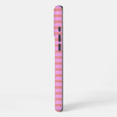 ピンクのジオメトリックストライプス iPhoneケース (左側面)