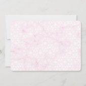 ピンクのジオメトリックマーブル新しいミッションウェディング日程変更 招待状 (裏面)